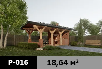 Проект летней кухни P-016