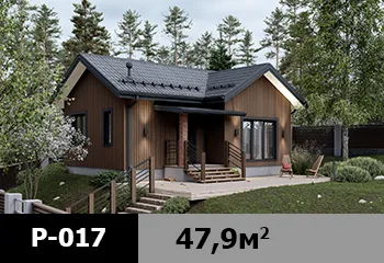 Проект дома P-017 — неоклассика до 100 м²